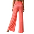 thumbnail image 5 of YUEHUA Fold Over Yoga Pants, On-Trend Solid Wide Leg Loose Fit Lounge Pants with Ruched Waist Y2k 2026 Coral Foldover Yoga Pant Stretchy Loose Gym Lounge Leggings, 5 of 8