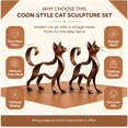 thumbnail image 3 of Maine Coon-Style Metal Cat Sculpture, Vintage Bronze Open Frame Cat Statue, Ornamental Filigree Metal Art Figurine, Rustic Farmhouse Home Office Entryway Decor, 3 of 7