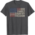 thumbnail image 3 of God Family Country Freedom - 4th July USA Flag Christian T-Shirt, 3 of 5