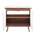 thumbnail image 5 of Modway Transmit 36" Modern Wood and Ceramic Bathroom Vanity in Walnut/White, 5 of 9