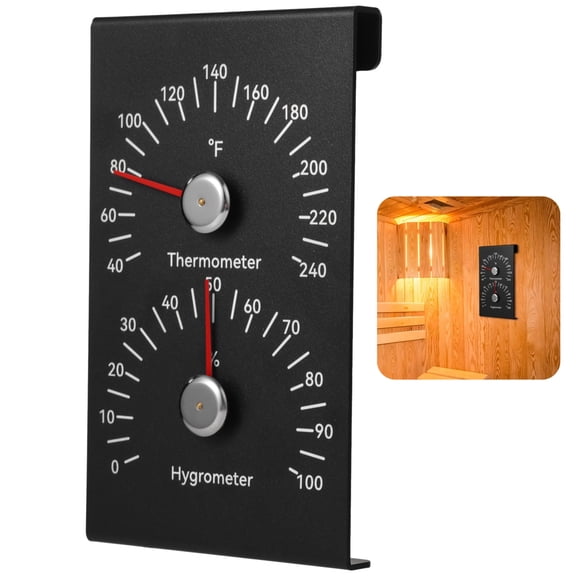 Sauna Thermometer Hygrometer, 2-In-1 Aluminum Fahrenheit Gauge, Indoor Temperature Humidity Monitor For Sauna Room