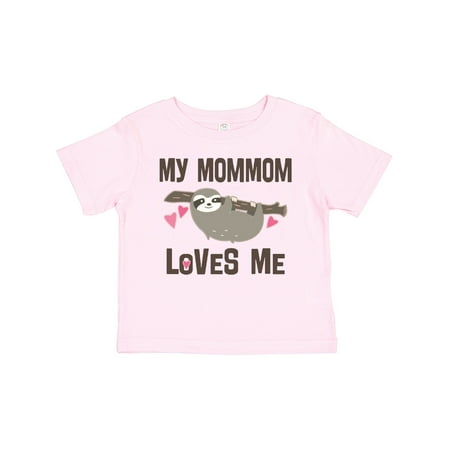 

Inktastic MomMom Grandma Loves Me Sloth Gift Toddler Toddler Girl T-Shirt