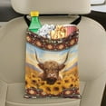 thumbnail image 5 of Yuyamidu Southwest Aztec Car Trash Bag Highland Cow Car Gabage Can Holder Sunflower Vehicle Accessories Reusable Auto Garbage Bag Container Organizer, 5 of 7
