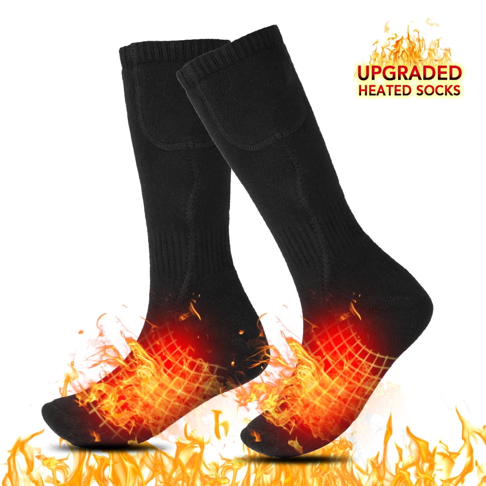 Electric Heated Socks 1Pair Battery Warm Socks Cold Weather Thermal Socks Sport Outdoor Camping Hiking Warm Winter Socks for Men Women 