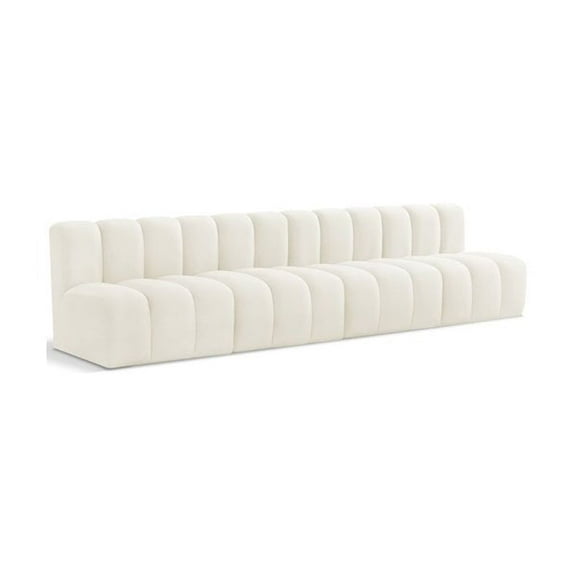 Meridian Furniture Arc Cream Velvet Modular Sectional