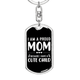 thumbnail image 5 of A Proud Mom White Stainless Steel or 18k Gold Premium Swivel Dog Tag Keychain, 5 of 16