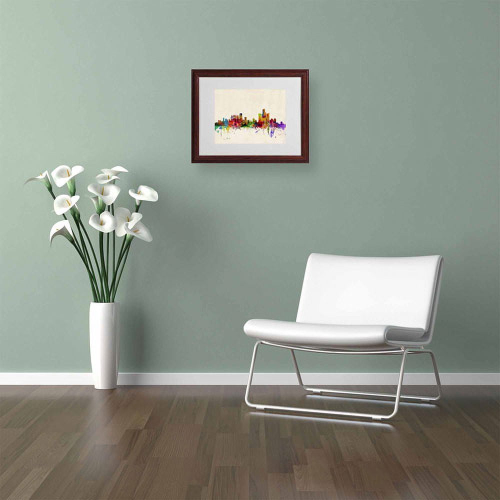 Trademark Fine Art "Detroit, Michigan" by Michael Tompsett, Wood Frame