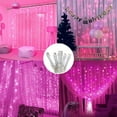 thumbnail image 5 of Perfect Holiday 300 LED Curtain String Lights Plug In With 8 Light Modes - Pink, 5 of 5
