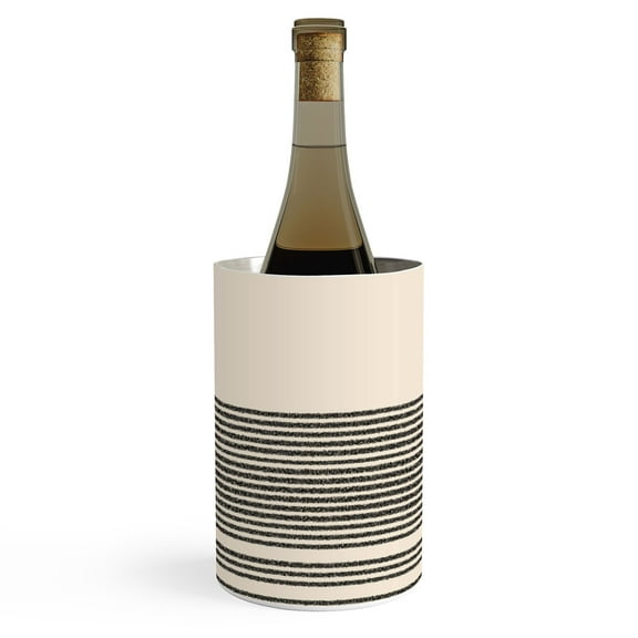 Society6 Kierkegaard Design Studio Organic Stripes Minimalist Black Wine Chiller