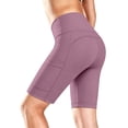 thumbnail image 3 of UDAUDU Biker Shorts for Women with Pockets High Waisted 6"/7" Booty Comfy Spandex Volleyball Short for Workout Gym Yoga Pink 2XL, 3 of 7