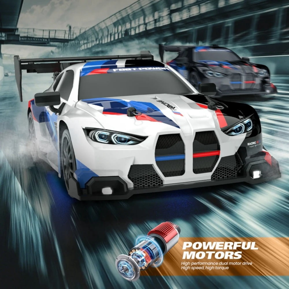 ATJIA RC Drift Car 1:24 Remote Control Cars 2.4GHz 4WD High Speed 30 KM/H Drift RC Cars with LED Light and Drifting Tires Racing Car