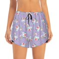 thumbnail image 2 of Fuzoiu Swan With Stars Print Women's Athletic Shorts, Double-Layer Running Shorts with Pocket,Women's Workout Shorts for Yoga, Gym, and Workouts-XX-Large, 2 of 7