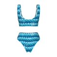 thumbnail image 2 of Honeii Pearlescent Scales Print Women’s Bikini Set,Two Piece Swimsuit Bathing Suits,Stylish High Elasticity Swimwear for Beach and Pool, 2 of 7