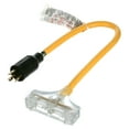 thumbnail image 4 of Coleman Cable 12/3 2' L5-20P Yellow Generator Power Cord Adapter with 3 Way Adapter, 4 of 7