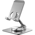 thumbnail image 1 of 360 Rotatable Cell Phone Stand for Desk, Foldable and Adjustable, Compatible with iPhone 14/14 Plus/14 Pro/14 and Other Mobile Phones (Grey), 1 of 4