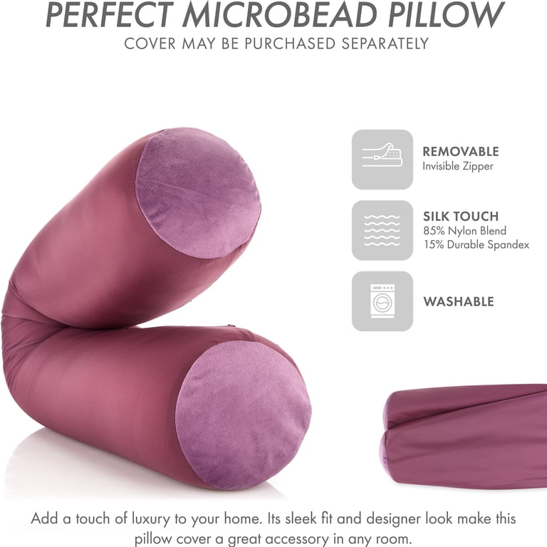 Straight Body Pillow, Full Size Premium Microbead,Side Sleeping / Maternity  Pregnant Women, Supportive ,Fluffy, Breathable, Cooling, 85/15  spandex/nylon Silky Anti-Aging - 48 X 8 - Burgundy - Merlot - Walmart.com