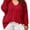 red, variant on Women Plus Size V‑Neck Cable Knit Sweater, Oversized Long Sleeve Pullover Top