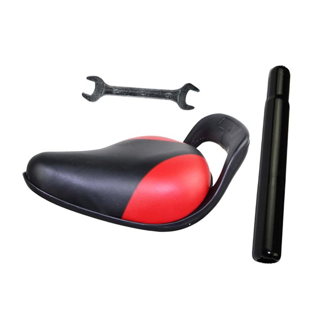 Sillín de bicicleta para niños, sillín de bicicleta para niños y niñas, universal con poste de soporte de 2,54 cm, Rojo negro