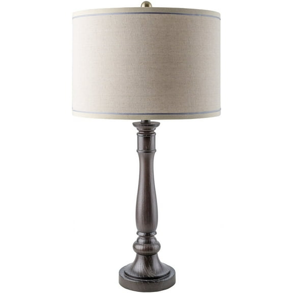 Livabliss Cory Cottage Accent Table Lamp, 29-inch, Brown with Beige Shade