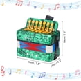 thumbnail image 2 of Acordeón Uxcell de 7 teclas, acordeón de botones de bajo, mini instrumento musical verde, 2 of 6