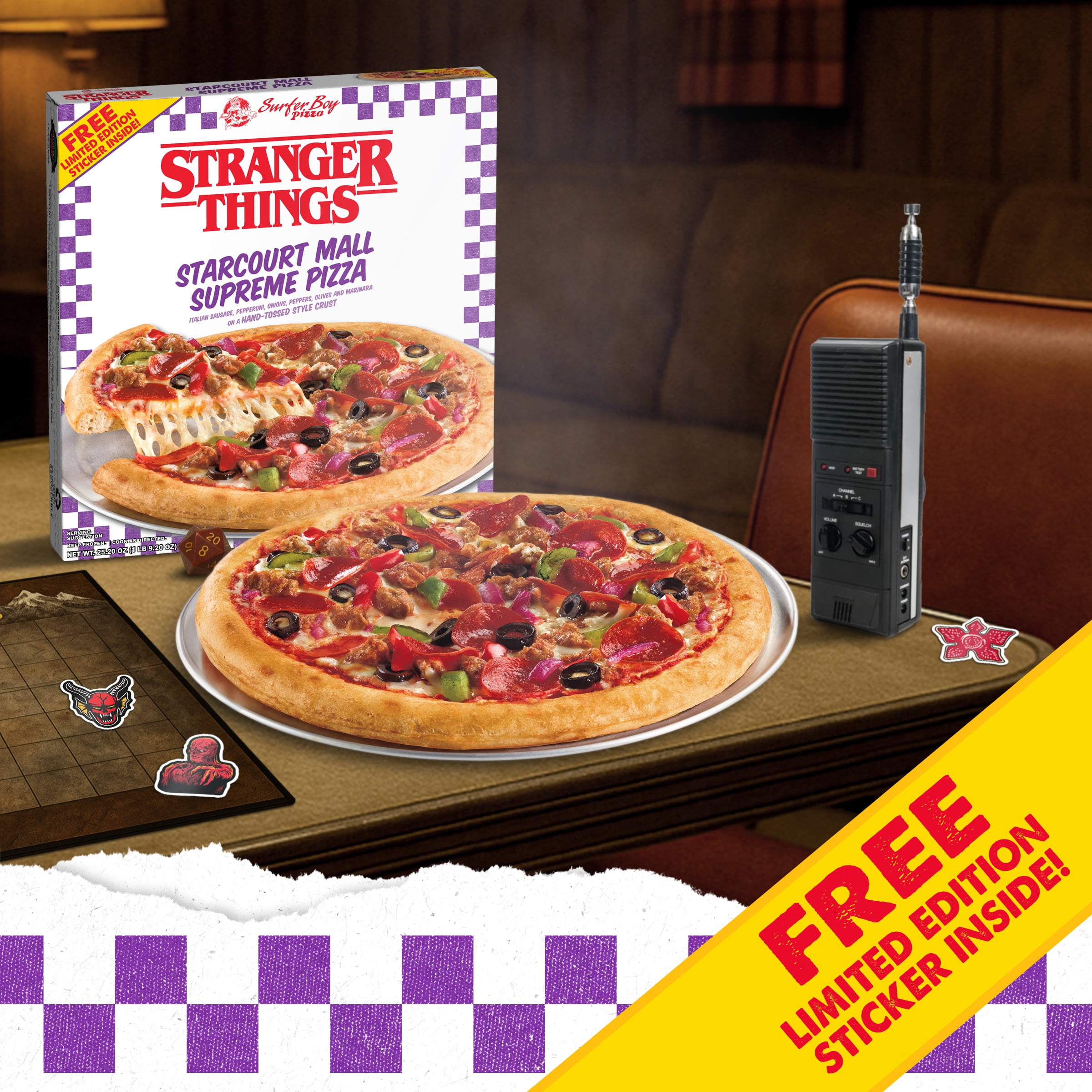Netflix Stranger Things Hand-Tossed Crust Starcourt Mall Supreme Pizza, Rich Tomato Sauce, 25.2 oz (Frozen)