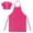 Pink, variant on Toptie Cotton Canvas Kids Cooking Aprons and Chef Hat Set
