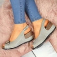 thumbnail image 6 of Womens Wedges Wedge Sandals Lightweight Casual on Low Heels Womens House Shoes Size 8 Ankle Buckle Studded Fashion Sandals for Summer, 6 of 7