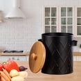 thumbnail image 6 of TISHITA Potato Storage Tins Food Storage Container Aerating Holes Kitchen Storage Canister Vegetables Storage Bin for Farmhouse Decor Black Medium, 6 of 8