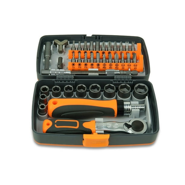 Tornillo de trinquete Conjunto de tornillos Llave Bits Reparación de la madera Reparación de carpintería Spanner de trinquete 38-IN-1 Tipo portátil 2 38 Piezas / Conjunto Sweethay TO000861-02B