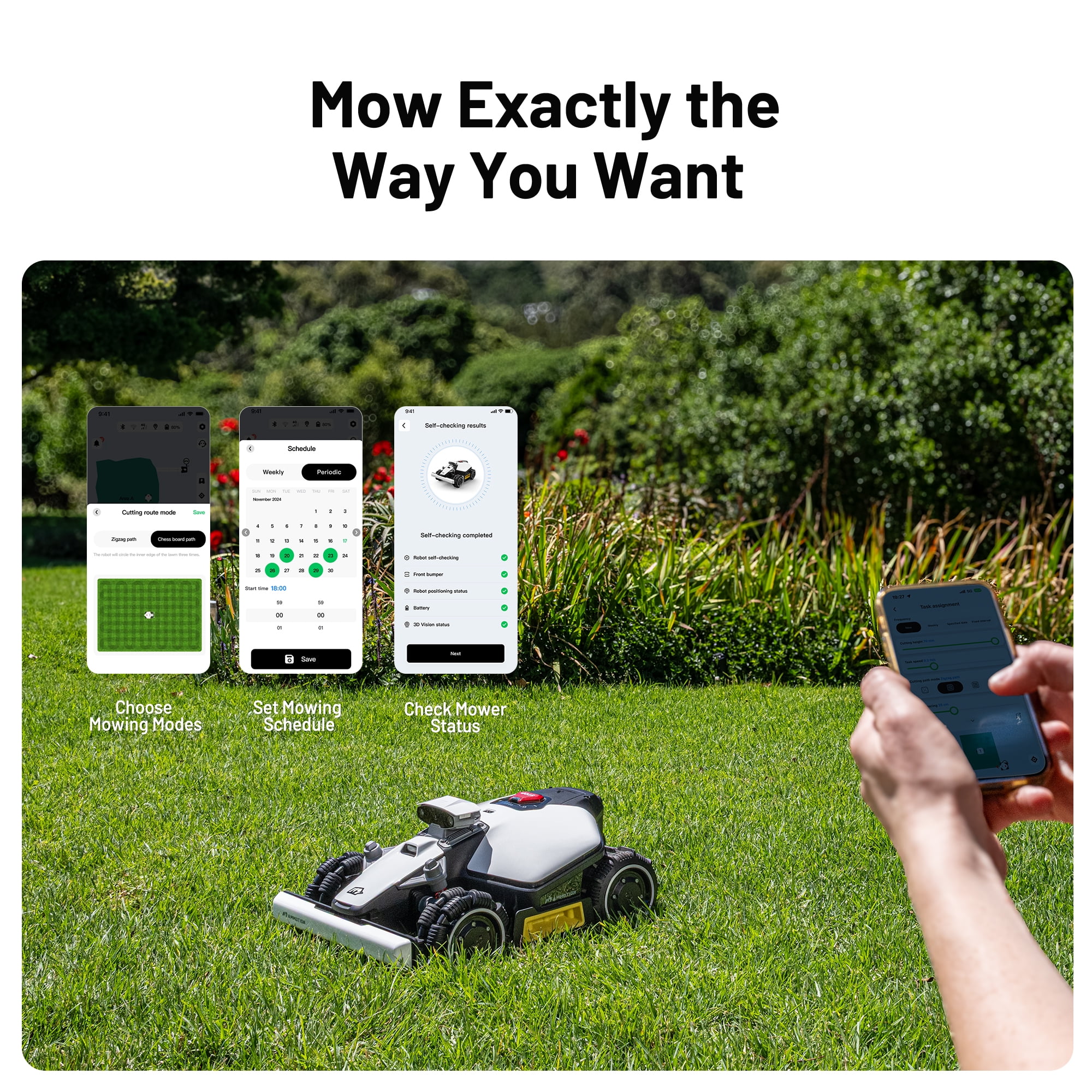 Mammotion LUBA Mini AWD 1500H Robot Lawn Mower with 4G, Reception 0.37 Acre, Max. 0.45 Acre, Cutting Height 0.8"-2.6"