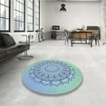 thumbnail image 4 of Ahgly Company Machine Washable Indoor Rectangle Transitional Steel Blue Area Rugs, 2' x 4', 4 of 7