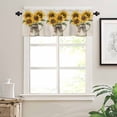 thumbnail image 3 of Sunflower Valances for Windows Farmhouse Kitchen Curtains Valances Rod Pocket Valance Curtains for Kitchen Windows Farm Floral Watercolor Plaid Botanicals Window Valances for Bathroom Bedroom 42"x12", 3 of 6