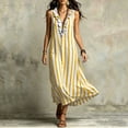 thumbnail image 4 of zbxnLI Striped Maxi Dress for Women Ruffle V Neck Sleeveless Tank Dresses Loose Casual Vacation Long Sundress, 4 of 6