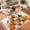 Warm Amber, Charcoal, Rust Orange, Crimson, Beige, variant on Pumpkins Fall Round Area Rug 3Ft Washable Small Circle Rugs for Kitchen Entryway, Thanksgiving Wooden Leaves Checkered Non-Slip Carpet Floor Mats Indoor Outdoor Carpet Runner Aesthetic Home Decor