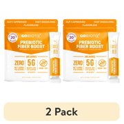 (2 pack) GoBiotix Fiber Supplement Prebiotic Powder Travel Packs, Sugar Free Fiber Powder for Digestive Health, 20 Count