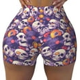 thumbnail image 2 of Fuzoiu music Skull record Print Women's Workout Shorts,Workout Biker Shorts Women,Exercise Fitness Shorts,Scrunch Short, Athletic Shorts for Gym Yoga Running Sport Active-X-Large, 2 of 8
