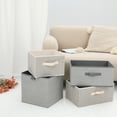 thumbnail image 6 of Unique Bargains Storage Cube Bin with Handles 1 Pack Collapsible Storage Basket Beige S, 6 of 7