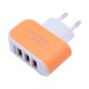thumbnail image 3 of Cargador de pared universal con tres puertos USB, adaptador de corriente alterna de 3,1 A, carga rápida, enchufe con luz LED para 7/6s/tabletas/Nexus/HTC/y más con enchufe europeo (naranja), 3 of 5