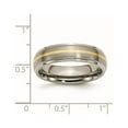 thumbnail image 6 of Chisel Titanium Brushed Center with 14k Gold Inlay 6mm Ridged Edge Band, 6 of 7