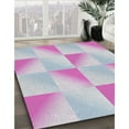 thumbnail image 3 of Ahgly Company Machine Washable Indoor Square Transitional Lavender Blue Area Rugs, 6' Square, 3 of 7