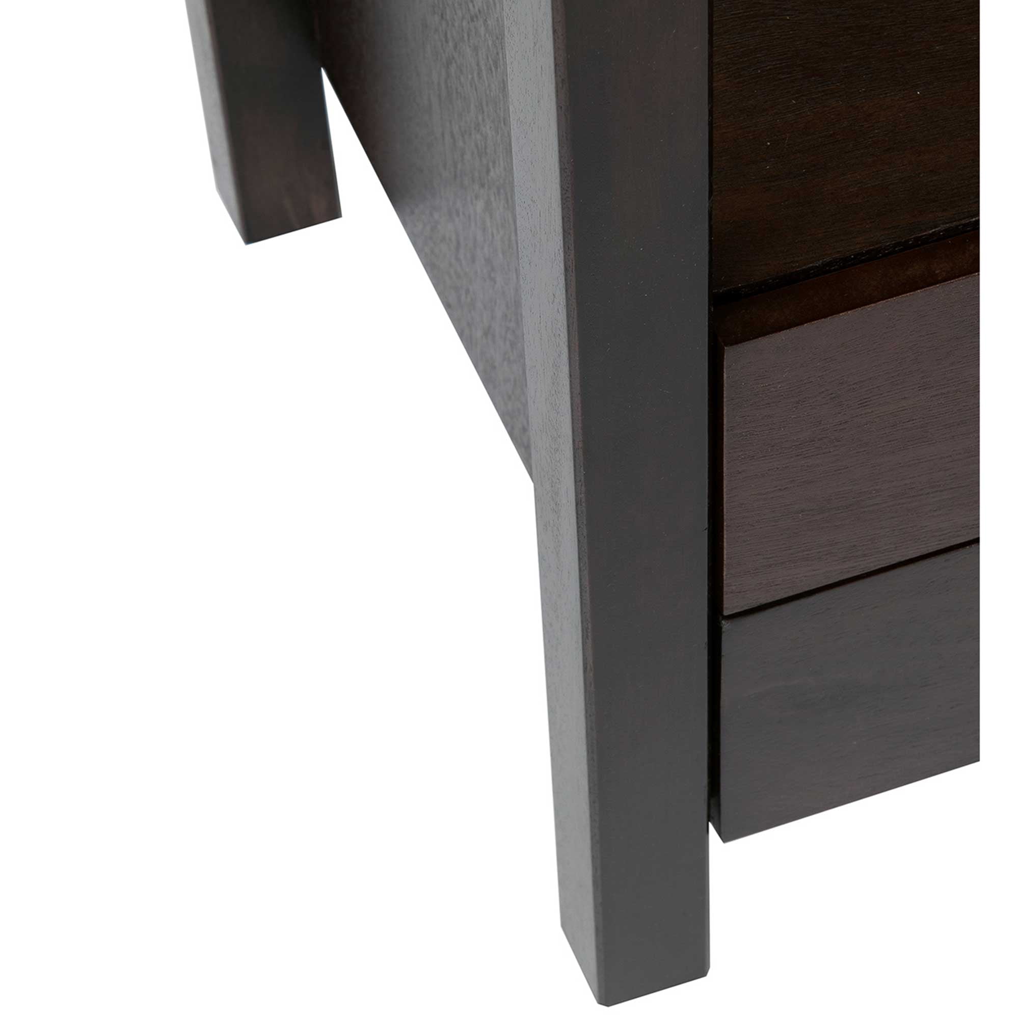 East at Main Westwood Modern Solid Wood 2-Drawer Nightstand, Brown