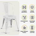 thumbnail image 4 of Alden Design Industrial Modern Metal Dining Chairs, Set of 4, Distressed White, 4 of 10