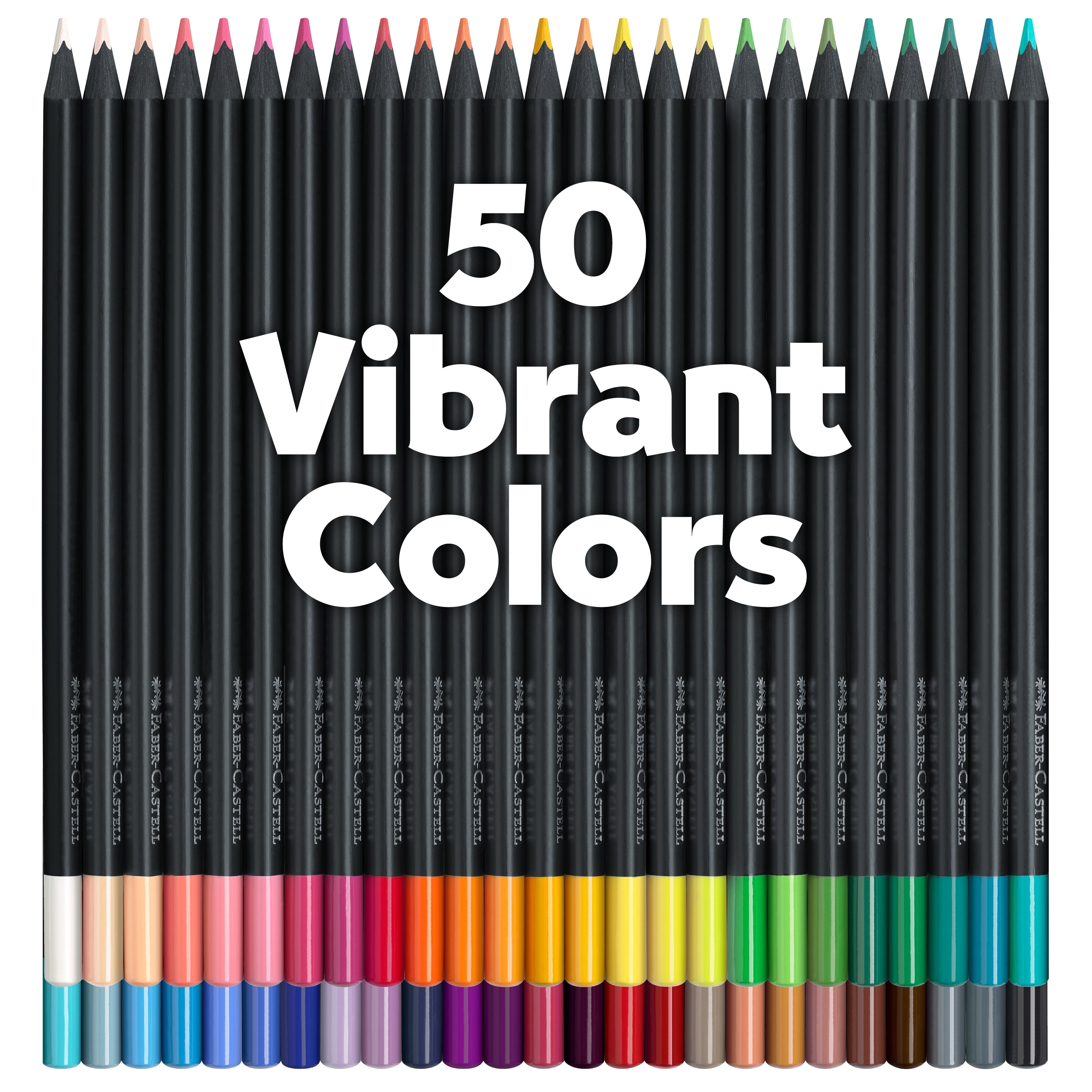 Faber-Castell Black Edition Fine Art Colored Pencils | Back to School Art Supplies (50 Count)