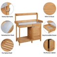 thumbnail image 6 of Alden design Wooden Garden Potting Bench with Cabinet, Oak, 6 of 9