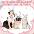 thumbnail image 6 of NWOKYZGH 3 Set Bunny Ears Easter Costume, Headband Ear Hat Cute Pet Bow Collar Puppy Tail for Pet Easter Party Costume Accessories Supplies, 6 of 6
