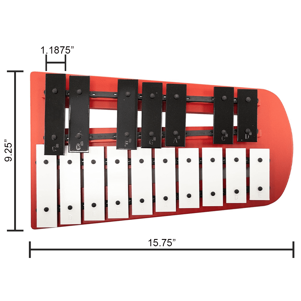 Basic Beat 17-Note Chromatic Glockenspiel, White, 1 Pack