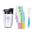 thumbnail image 3 of Luzkey Gobelet Mélangeur, Pièces, Étanche, 24 Pcs Étiquettes Inscriptibles, Tasse de Remplacement Multifonction avec Couvercle Scellé 18OZ, 3 of 8