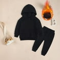 thumbnail image 2 of Futezty Toddler Boys Girls Clothes Fall Winter Outfit Sets, Kids Outfits Sets Long Sleeve Crew Neck Solid Elastic Waistband 1T 2T 3T 4T 5T 6T 2Pcs Set Hoodie & Sweatpants, 2 of 7