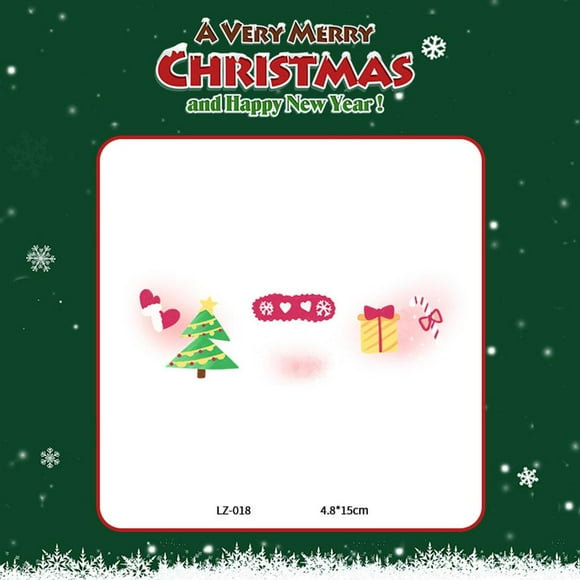 Christmas Children'S Cute Cartoon Face Premium Stickers New Waterproof Makeup Face Stickers Christmas Tree Gingerbread Man Best