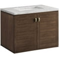thumbnail image 2 of James Martin Vanities 30" Single Vanity, Mid-Century Walnut w/ 3 CM Eternal Jasmine Pearl Top, 2 of 7